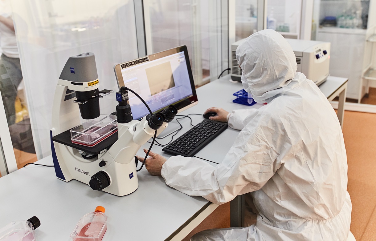 Swiss Medica laboratory. Working on a cell product.