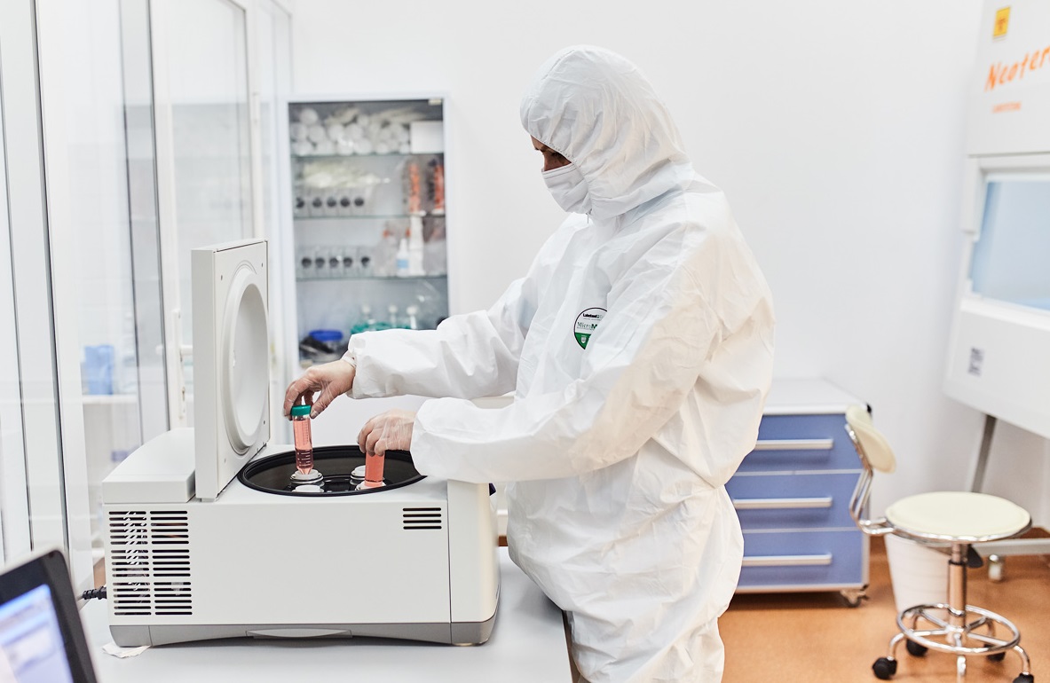 Swiss Medica laboratory. Centrifugation.