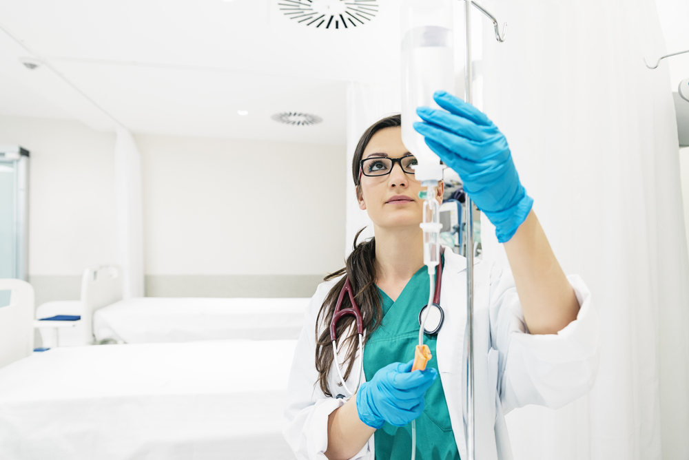 An individually selected combination of nutrients is administered intravenously.