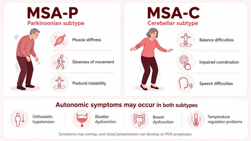 MSA subtypes