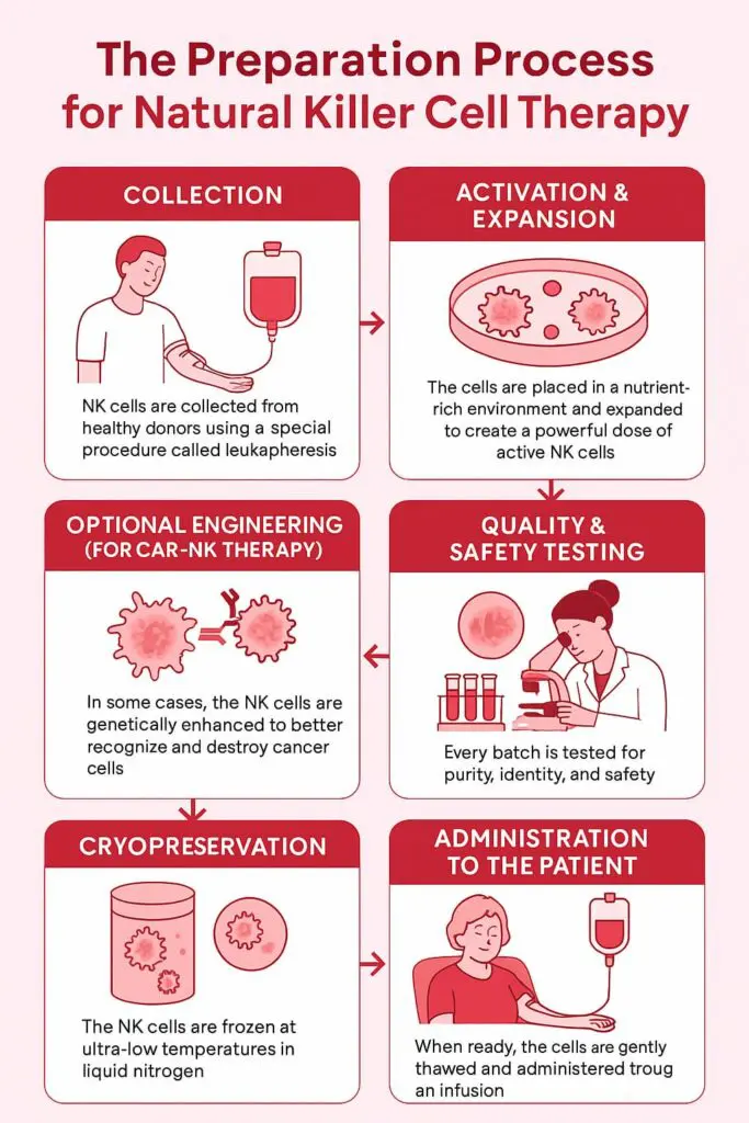 The preparation process for the NK cell therapy