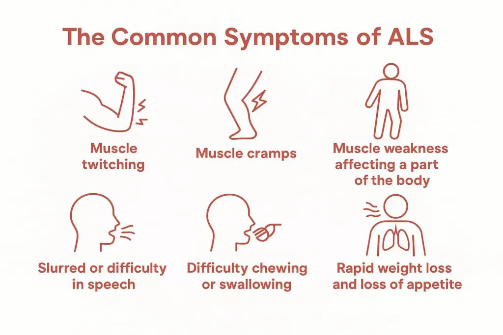 main symptoms of ALS