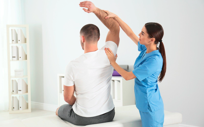Physiotherapy plays a key role in healing promotion.