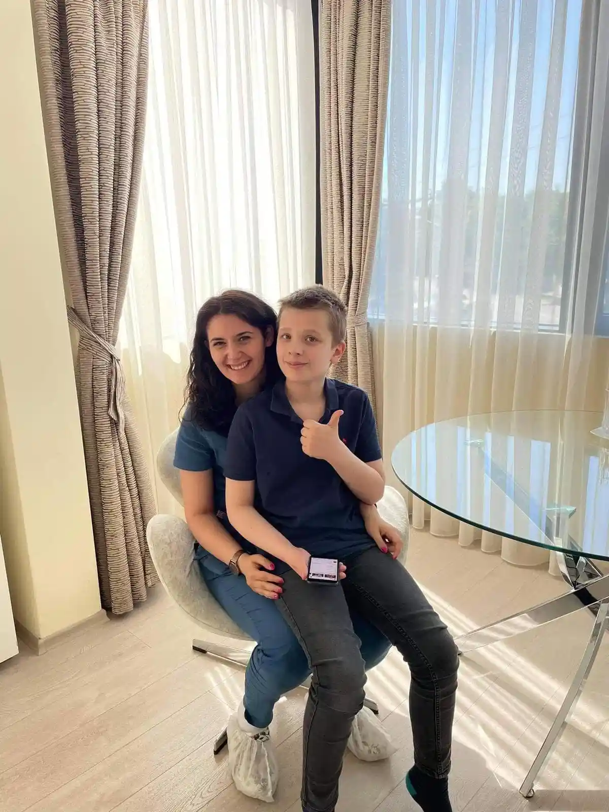 Child during stem cell therapy