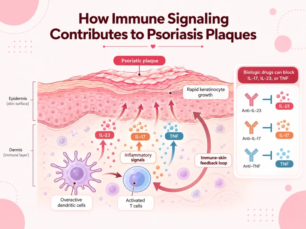 How immune signaling contributes to psoriasis plaques